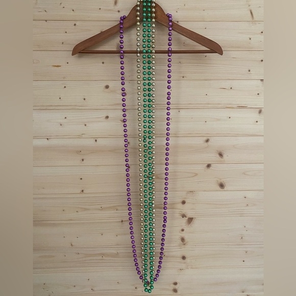 Set of 3 Extra Long MARDI GRAS Colorful Parade Party Necklace Beads - Picture 4 of 6